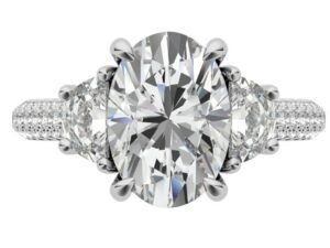 FIONA Oval and Half Moon Lab Grown Diamonds Designer Trilogy Ring