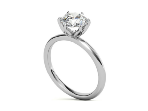 TULSI Round Brilliant Lab Grown Diamond Tulip Flower Design Solitaire Engagement Ring