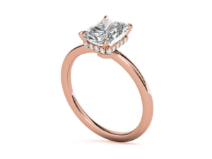 TYLER Radiant Cut Lab Grown Diamond Hidden Halo Solitaire Engagement ring