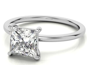 YENA  Princess Cut Lab Grown Diamond  Solitaire Engagement Ring