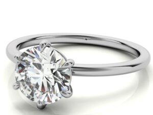 THANDEKA Round Brilliant Lab Grown Diamond Solitaire Low Setting Cat claw Engagement Ring