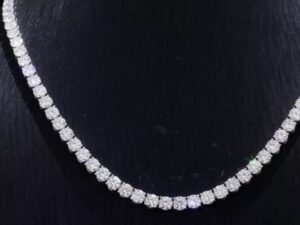 JENNY Moissanite 6.5mm[1crt each stone] Tennis Necklace Total Weight 62crts to 94crts  In Sterling Silver Triple plated in Rhodium