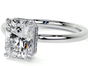 RILEY Radiant Cut Lab Grown Diamond Hidden Halo tension crown setting Solitaire Engagement Ring