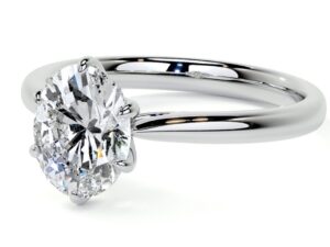 SAMIRA Oval Cut Lab Grown Diamond Solitaire Cathedral Setting Engagement Ring