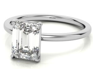 LESEDI Emerald Cut Lab Grown Diamond classic Solitaire Engagement Ring