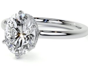 MONIQUE Oval Cut Lab Grown Diamond  Hidden Halo tension crown setting Solitaire Engagement Ring