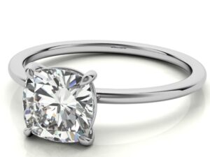 JULIE Cushion Cut Lab Grown Diamond classic Solitaire Engagement Ring