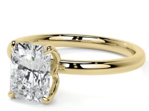 RACHELLE Radiant Cut Lab Grown Diamond Tulip Design Solitaire Engagement Ring