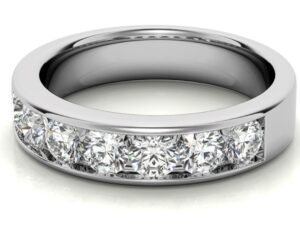 Linda Channel Set 4mm(0.25ct each) 7 stones total 1.75ct Round lab grown Half Eternity Ring
