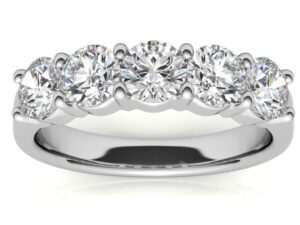 Zelda 4.5mm[0.35ct each) 5 stone 1.75ct total lab diamond Round Half Eternity Ring
