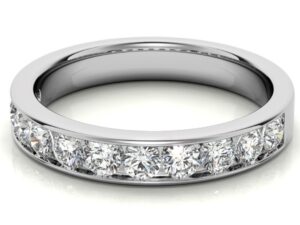 Nina design Channel Set 3.5mm(0.15ct each) 11stones total 1.65ct Round Half Eternity Ring