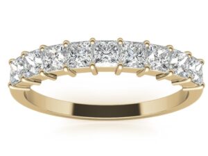 RENE Princess cut 9 Stone 3.5mm[0.30ct) Each Total 2.70ct Lab Grown Diamonds Half Eternity Ring
