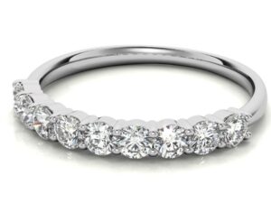 kelly design 3.1mm[0.10ct each) 9 stone 0.90ct total lab grown diamond half eternity ring