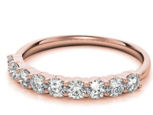 kelly design 2.5mm[0.0.5ct each) 9 stone 0.45ct total lab grown diamond half eternity ring