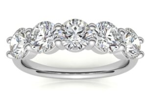 debbie design 4mm[0.25ct each) 5 stone 1.25ct total lab grown diamond half eternity ring