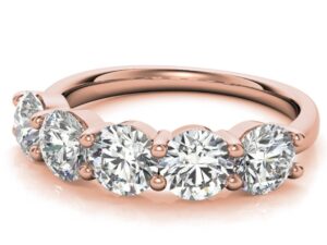 debbie design 4.5mm[0.35ct each) 5 stone 1.75ct total lab grown diamond half eternity ring