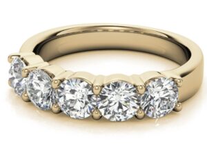 debbie design 4.7mm[0.45ct each) 5 stone 2.25ct total lab grown diamond half eternity ring
