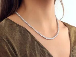 CLARE 2mm[0.06ct each stone]  Solid 10kt Gold Lab Grown Diamonds VS DEF Quality Tennis Necklace