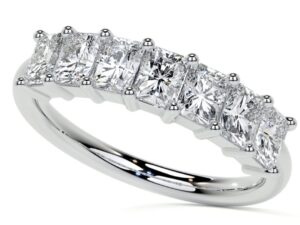 BELINDA Radiant Cut 7 Stone 4X3mm[0.23ct] Each Total 1.61ct Half Eternity Lab Grown Diamond Ring