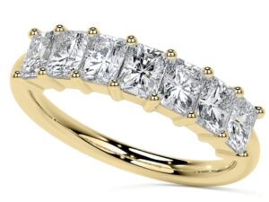 JULIE Radiant Cut 7 Stone 4.5X3.5mm[0.32ct] Each Total 2.24ct Half Eternity Lab Grown Diamond Ring