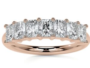 DIVA Radiant Cut 7 Stone 5.5X3.5mm[0.41ct] Each Total 2.87ct Half Eternity Lab Grown Diamond Ring