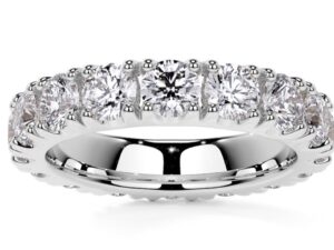 JACKY Round Brilliant Cut 4.1mm[0.25ct] each x 16 total 4.01ct French Pave Setting Lab Grown Diamonds Full Eternity ring
