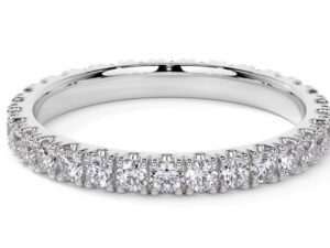 GIA Round Brilliant Cut 3.1mm[0.10ct] each x 18 total 1.80ct French Pave Setting Full Eternity Ring