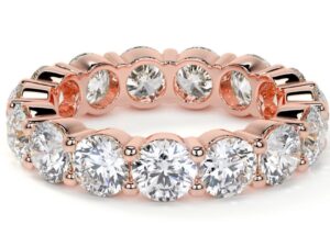 TANDEKE Round Brilliant Cut 2.5mm[0.06ct] each x 24 total 1.44ct Collet Setting Lab Grown Diamonds Full Eternity Ring