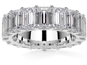SIA Emerald Cut 5X3.5mm[0.41ct] each x 16 total 6.56ct Lab Grown Diamonds Full Eternity Ring