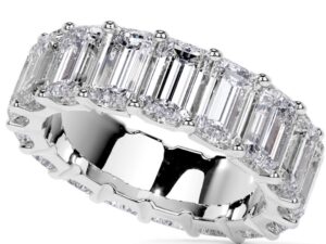 LINDY Emerald Cut 5X3mm[0.32ct] each x 18 total 5.76ct Lab Grown Diamonds Full Eternity Ring