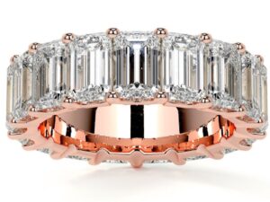 SAHARI Emerald Cut 5X3.7mm[0.54ct] each x 15 total 8.10Ct Lab Grown Diamonds Full Eternity Ring