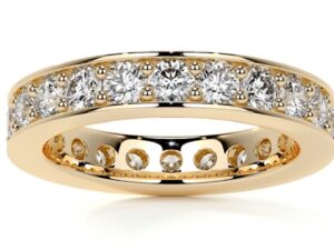 EMMA Round Brilliant Cut 3.1mm[0.10ct] each x 22 total 2.20ct Channel Bead Setting Lab Grown Diamonds Full Eternity Ring