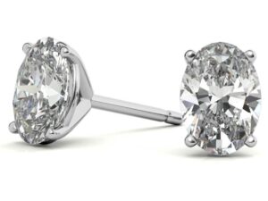 SKYLAR 4 Claw Oval Cut Lab Grown Diamond Stud Earrings