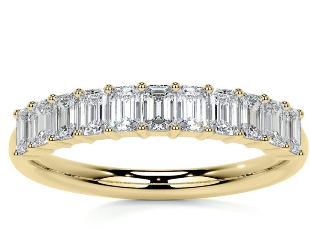 TRUDY Emerald Cut 11 Stone 4X2.5mm[0.17ct] Each Total 1.87ct Half Eternity Lab Grown Diamond Ring